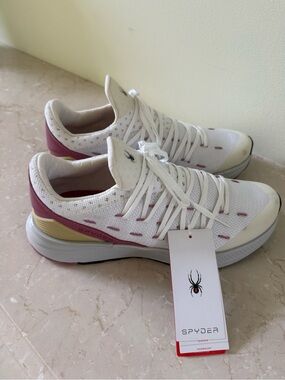 Spyder Women's White Sneakers with Pink and Gold Trim